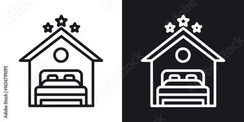 Accomodation icons. Illustration of outline icons