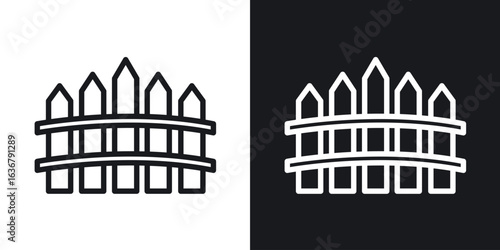 Fence icons. Illustration of outline icons