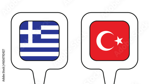 Illustration Vector Featuring Greece and Turkiye Identity