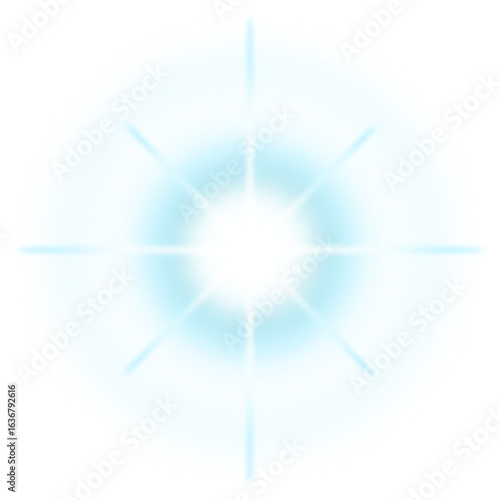 Bright, radiating light emanating from a central point, creating a starburst effect with a soft glow.