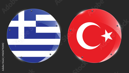 Illustration Vector Featuring Greece and Turkiye Identity