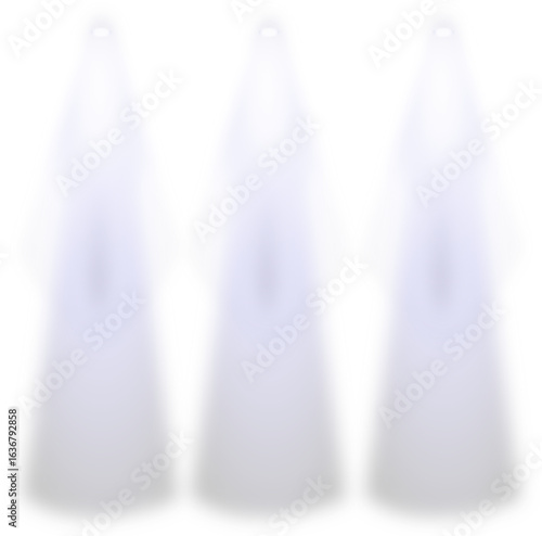 Bild auf Leinwand Three abstract, blurry, white ghostly apparitions with a soft glow against a plain background