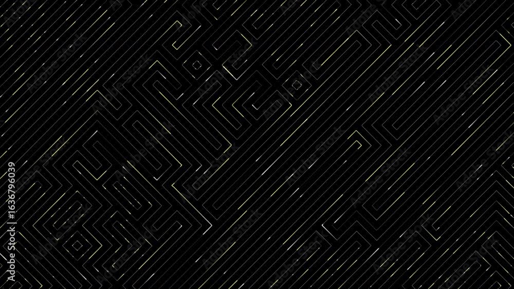 Diagram with moving points and lines. Animation. Virtual field with diagram and moving points in motherboard. 