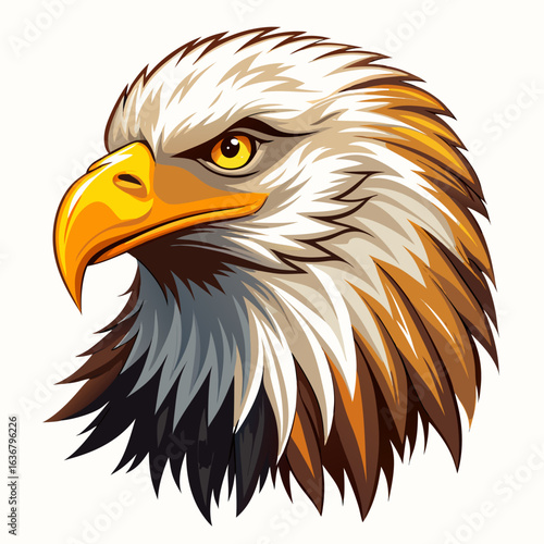 american bald eagle with white background