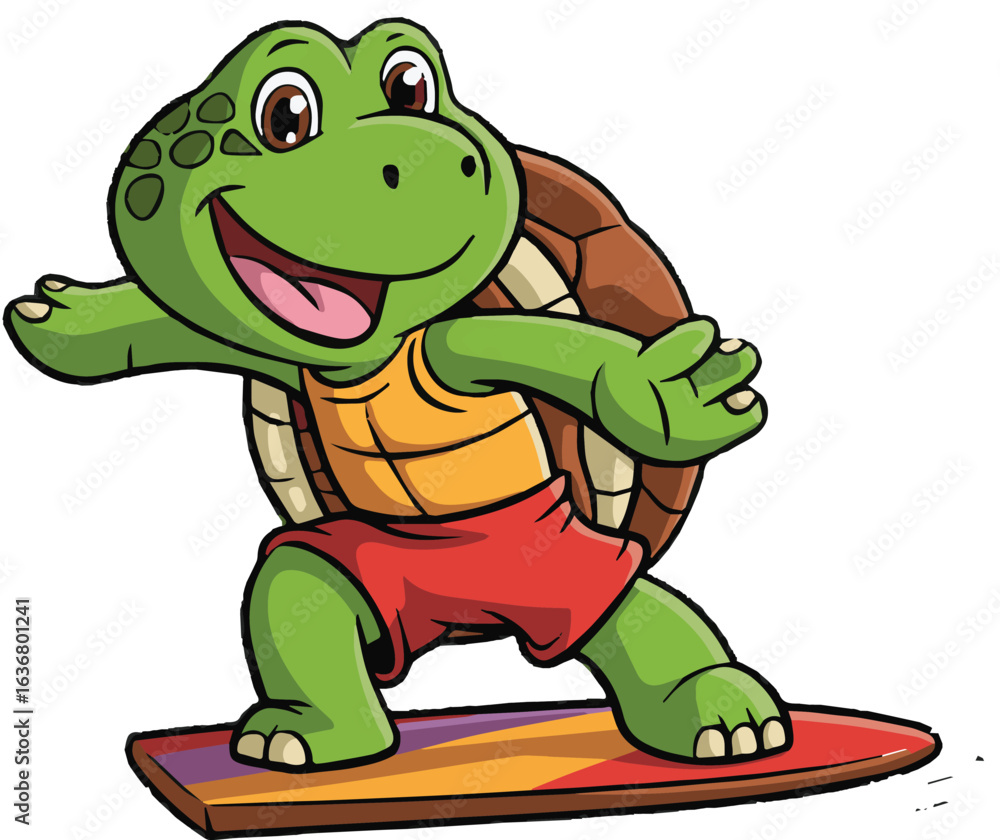 Obraz premium funny turtle cartoon