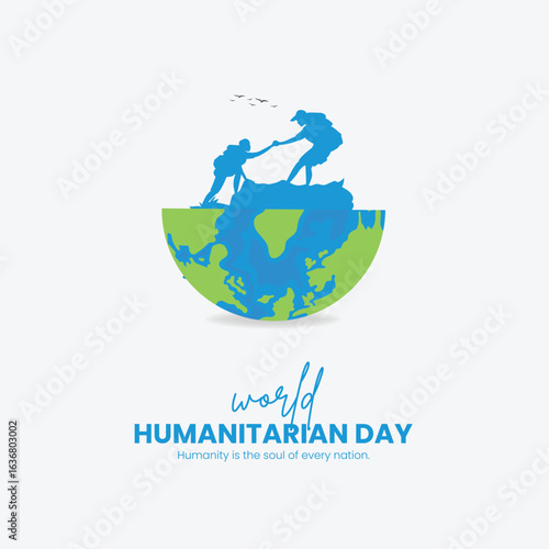 World Humanitarian Day Creative Ads Design. Humanitarian Day help protection icon isolated on a Template for the background. Humanitarian Day Poster, vector, illustration, August 19. Important day
