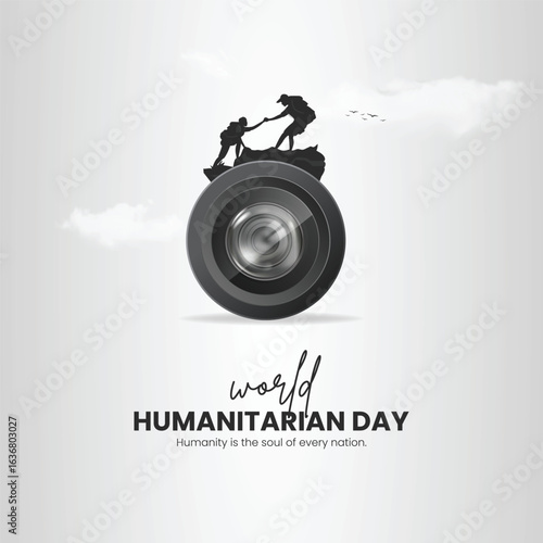 World Humanitarian Day Creative Ads Design. Humanitarian Day help protection icon isolated on a Template for the background. Humanitarian Day Poster, vector, illustration, August 19. Important day
