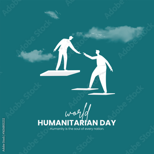 World Humanitarian Day Creative Ads Design. Humanitarian Day help protection icon isolated on a Template for the background. Humanitarian Day Poster, vector, illustration, August 19. Important day
