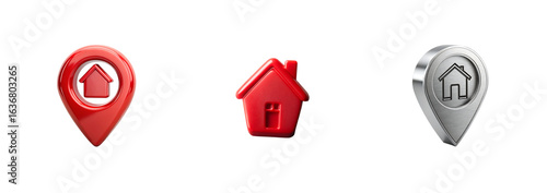 Bold Red Home Icons