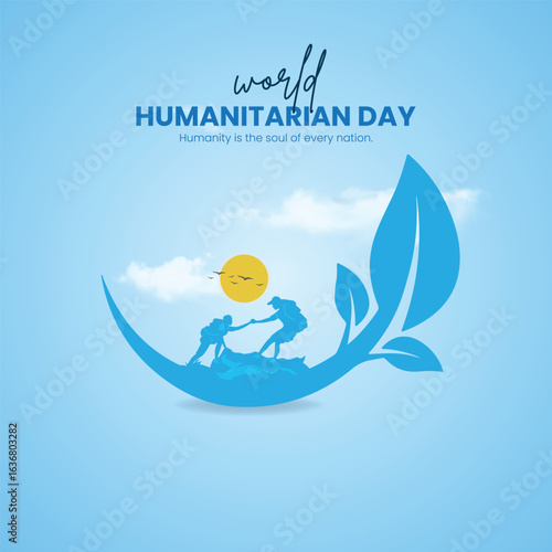 World Humanitarian Day Creative Ads Design. Humanitarian Day help protection icon isolated on a Template for the background. Humanitarian Day Poster, vector, illustration, August 19. Important day
