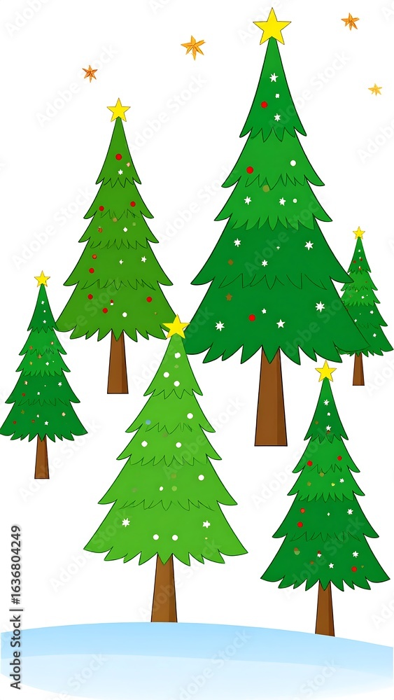 Fototapeta premium Christmas trees in winter landscape
