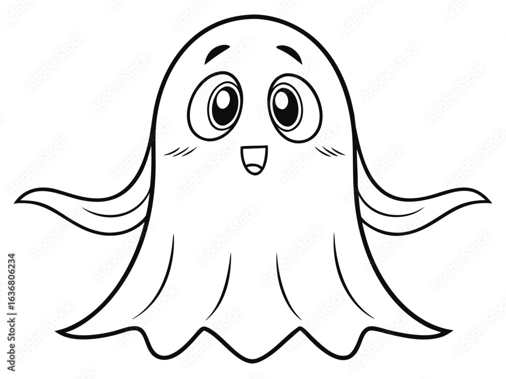 Fototapeta premium Ausmalbild Schreckgespenst. Halloween Ghost vector Cartoon Ghost. 