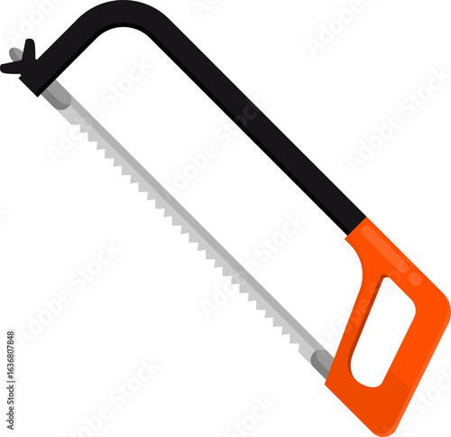
flat vector illustration of a hacksaw isolated