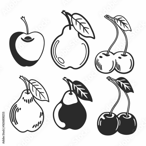 Fresh fruit illustrations perfect for healthy eating, food blogs, and organic product branding
