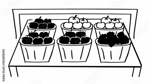 Fresh fruit display in a market stall, ready for shoppers to enjoy healthy treats