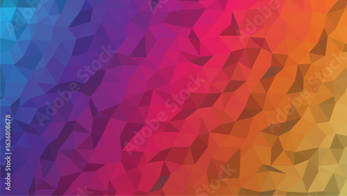Blue to orange gradient low poly geometric background