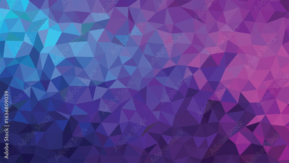 Fototapeta premium Geometric low poly background with blue to pink gradient