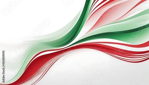 Elegant Abstract Waves in Red, White and Green for Stylish Backgrounds