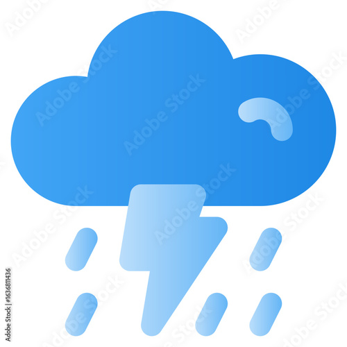 Weather icon representing a rainy thunderstorm.
