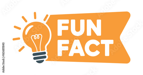 Fun Fact Lightbulb Vector Graphic with Orange Banner for Educational and Informative Content Creation