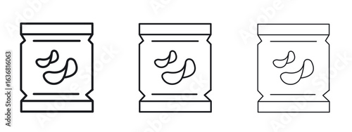 Potato chips icon vector Logo Design Template. Editable Stroke graphics.