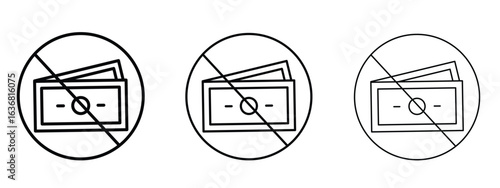 No money sign vector Logo Design Template. Editable Stroke graphics.