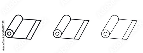 Yoga mat icon vector Logo Design Template. Editable Stroke graphics.