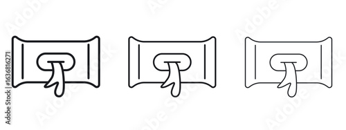Wipes pack icon vector Logo Design Template. Editable Stroke graphics.