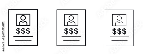 Wanted icon vector Logo Design Template. Editable Stroke graphics.