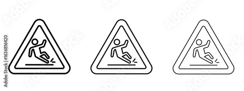 Wet floor sign pack. vector glyph flat icons