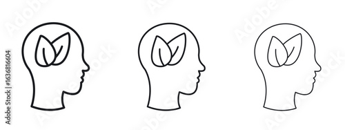 Think green icon vector Logo Design Template. Editable Stroke graphics.