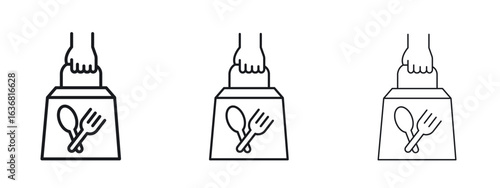 Take away food icon vector Logo Design Template. Editable Stroke graphics.