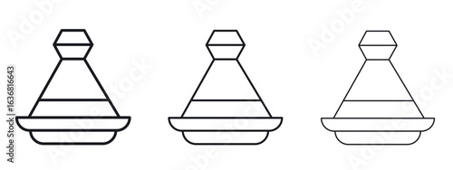 Tajine icon vector Logo Design Template. Editable Stroke graphics.