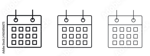 Table calendar icon vector Logo Design Template. Editable Stroke graphics.