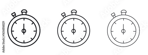 Stop watch icon vector Logo Design Template. Editable Stroke graphics.