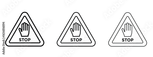 Stop security sign vector Logo Design Template. Editable Stroke graphics.