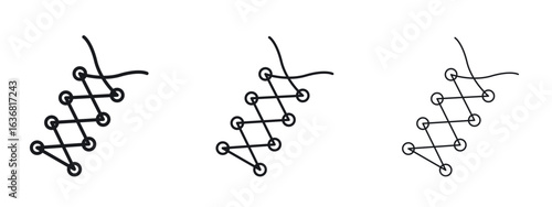 Shoe lace icon vector Logo Design Template. Editable Stroke graphics.