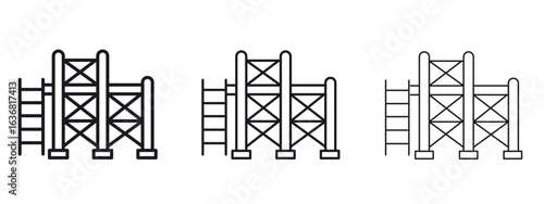 Scaffolding icon vector Logo Design Template. Editable Stroke graphics.