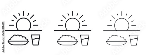 Sahur time icon vector Logo Design Template. Editable Stroke graphics.