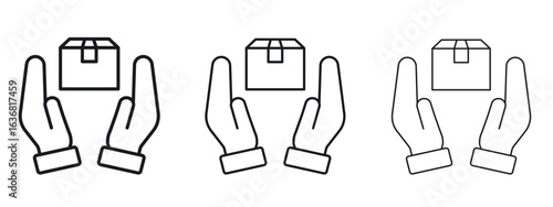 Safe delivery icon vector Logo Design Template. Editable Stroke graphics.