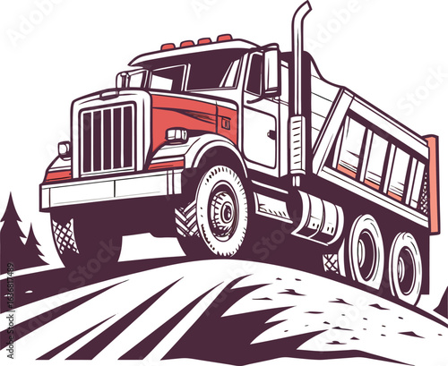 A side view of a big pick up truck, a cargo transportation concept