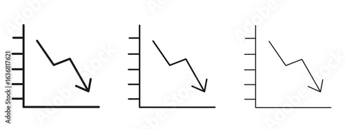 Reduction chart icon vector Logo Design Template. Editable Stroke graphics.