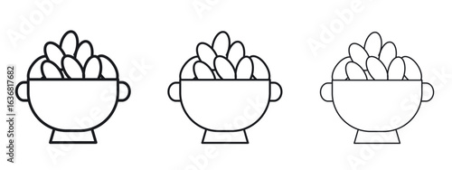 Ramadan breakfast icon vector Logo Design Template. Editable Stroke graphics.