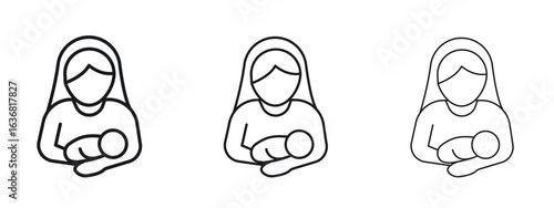 Postnatal care icon vector Logo Design Template. Editable Stroke graphics.