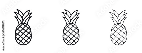Pineapple icon vector Logo Design Template. Editable Stroke graphics.