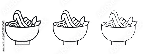 Pasta icon vector Logo Design Template. Editable Stroke graphics.