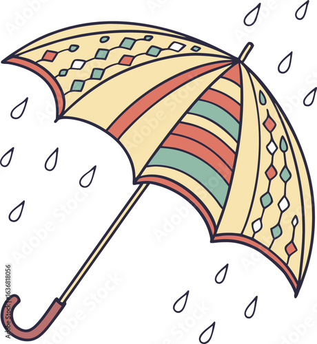 A seamless umbrella pattern, weather theme, autumn and spring season vector illustration