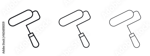 Paint roller icon vector Logo Design Template. Editable Stroke graphics.