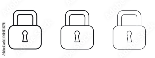 Padlock icon vector Logo Design Template. Editable Stroke graphics.