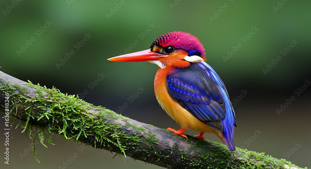 Fototapeta premium photograph of an Oriental Dwarf Kingfisher 